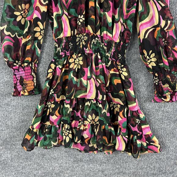 Misa Los Angeles Dress XS Gianna Floral Mini Groove Retro Multicolor Artsy Boho - Picture 9 of 16